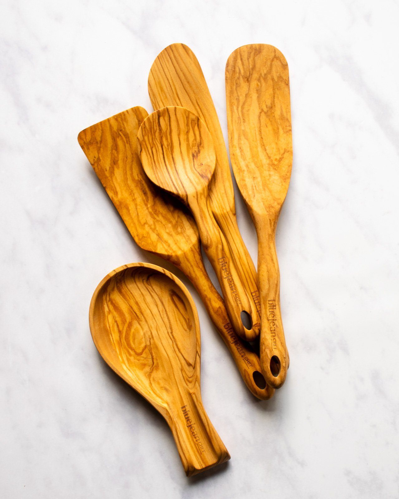 Olive Wood Kitchen Cutlery/Utensils/Servers Set of 5 