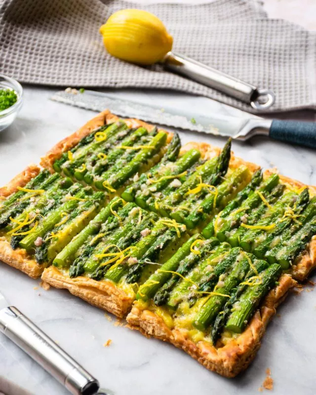 Asparagus and parmesan tart image