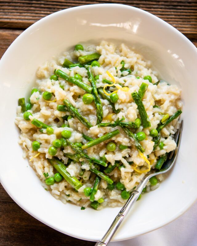 Risotto with Asparagus and Peas