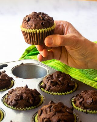 Double Chocolate Zucchini Muffins