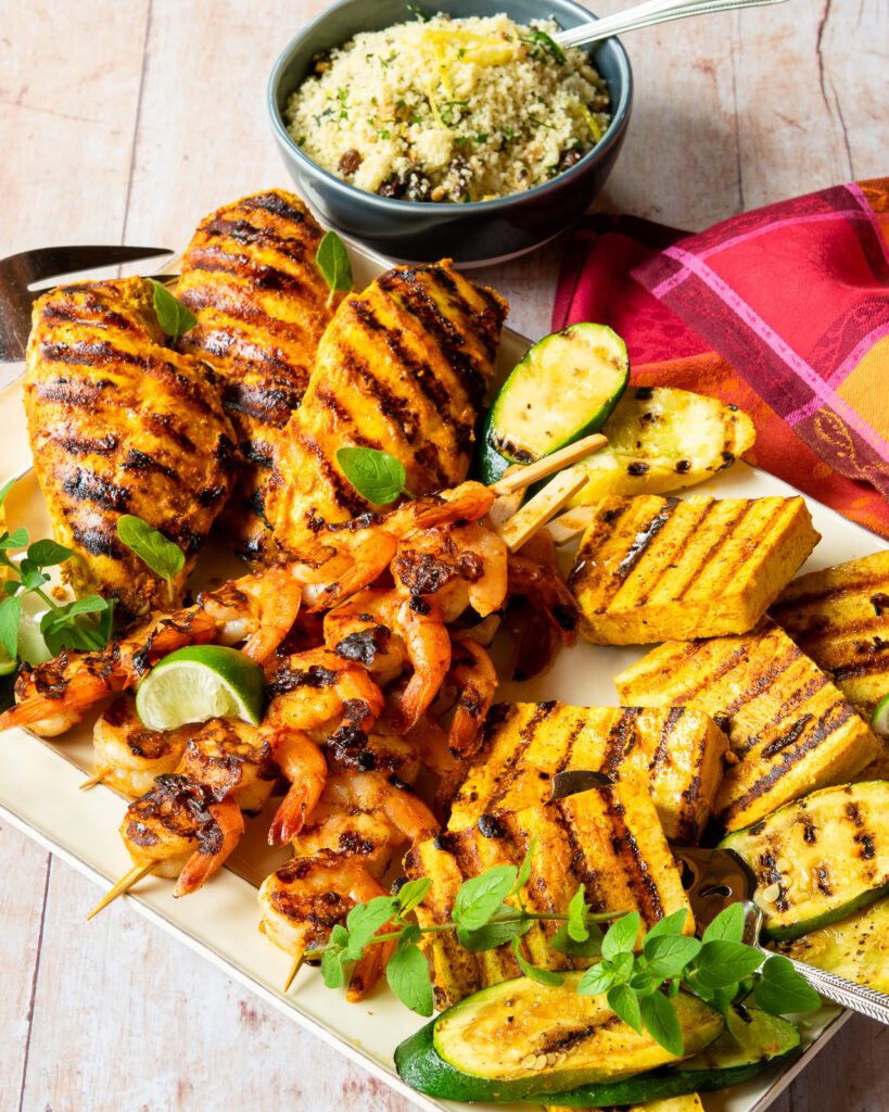 Indoor Mixed Grill with Yogurt BBQ Sauce