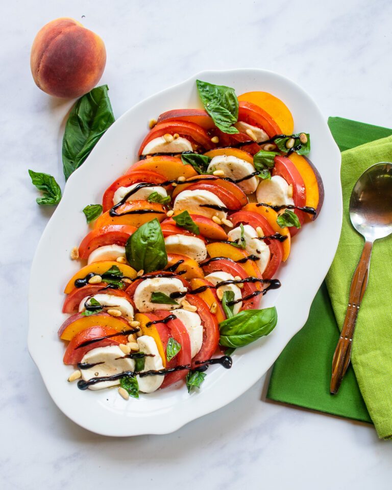 Peach Caprese Salad Blue Jean Chef Meredith Laurence 2293