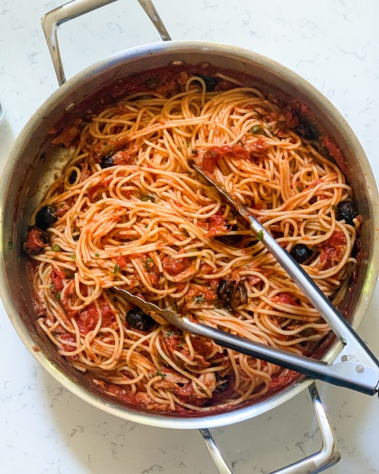 Spaghetti Tuna Puttanesca | Blue Jean Chef - Meredith Laurence