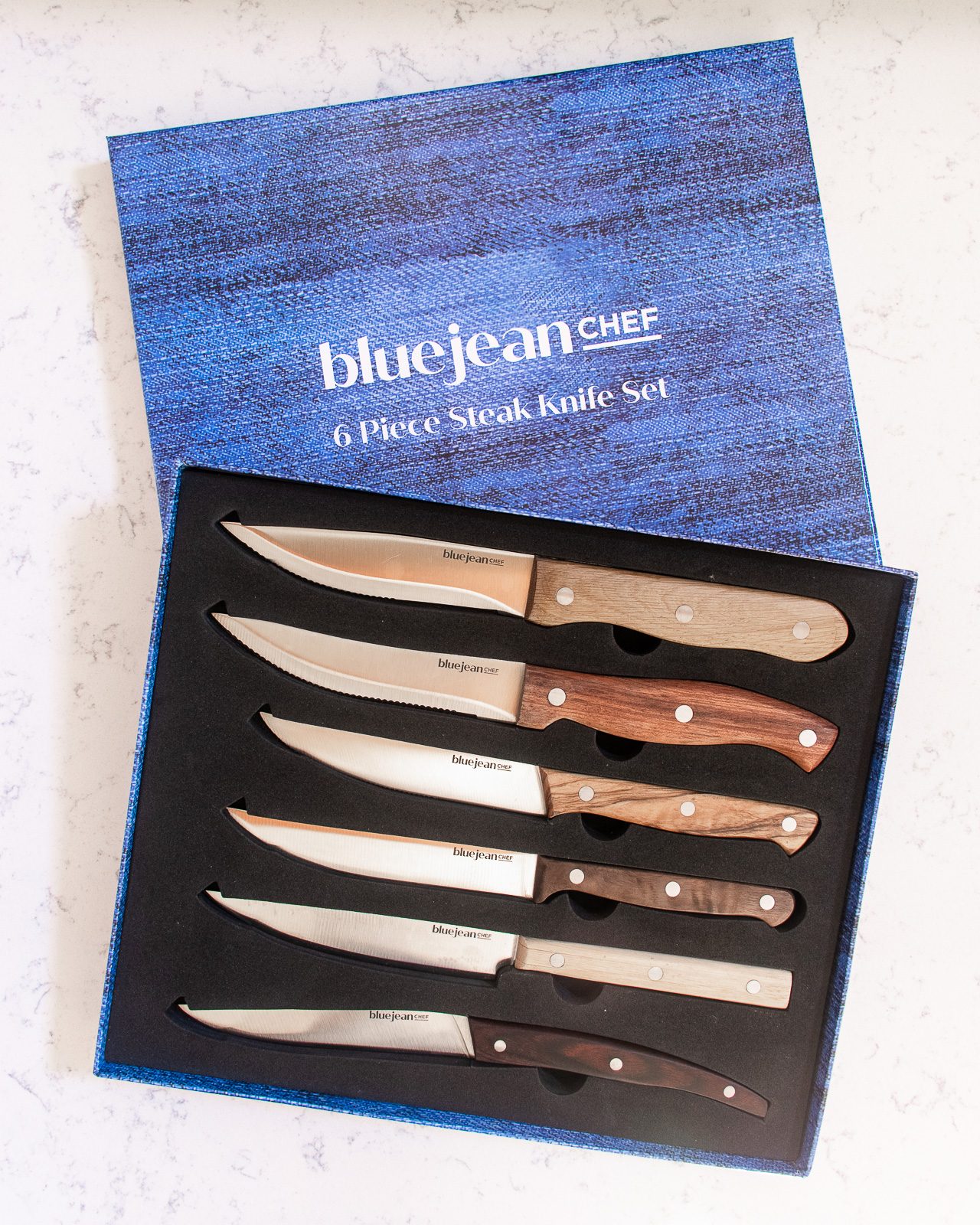 Steak Knife Set (6 Blue), 1 unit - Foods Co.
