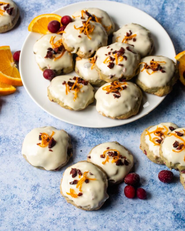 Orange Cranberry Frosted Cookies