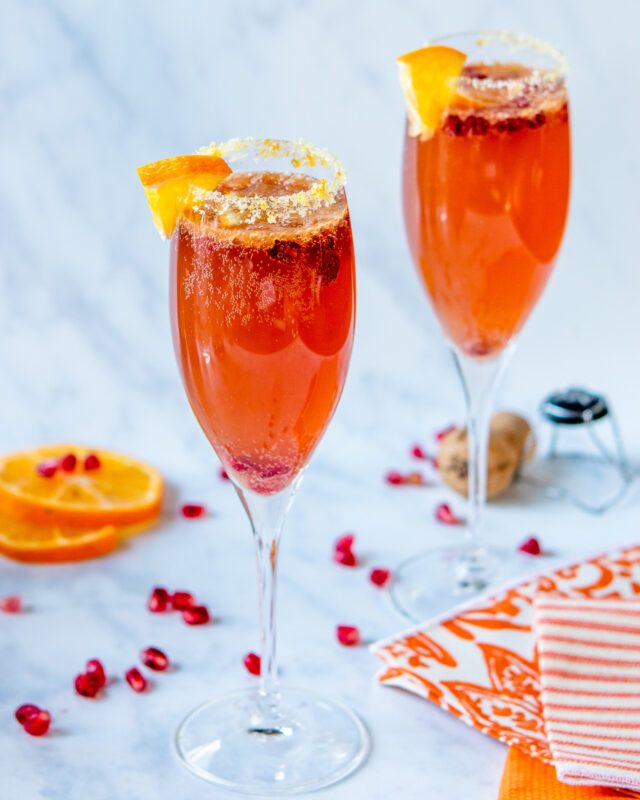 Pomegranate Tangerine Prosecco Cocktail