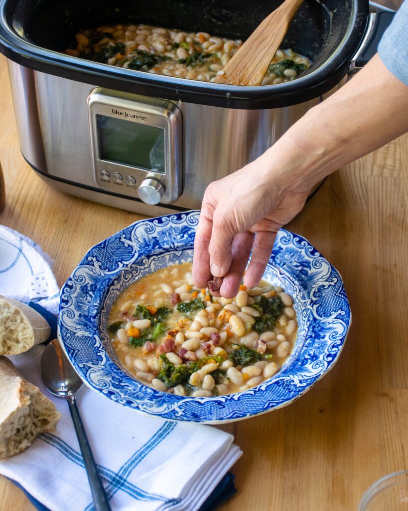 Slow Cooker Rosemary White Beans - My Modern Cookery