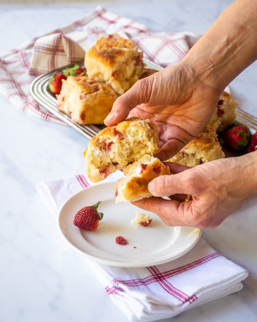 Strawberries and Cream Buttermilk Biscuits