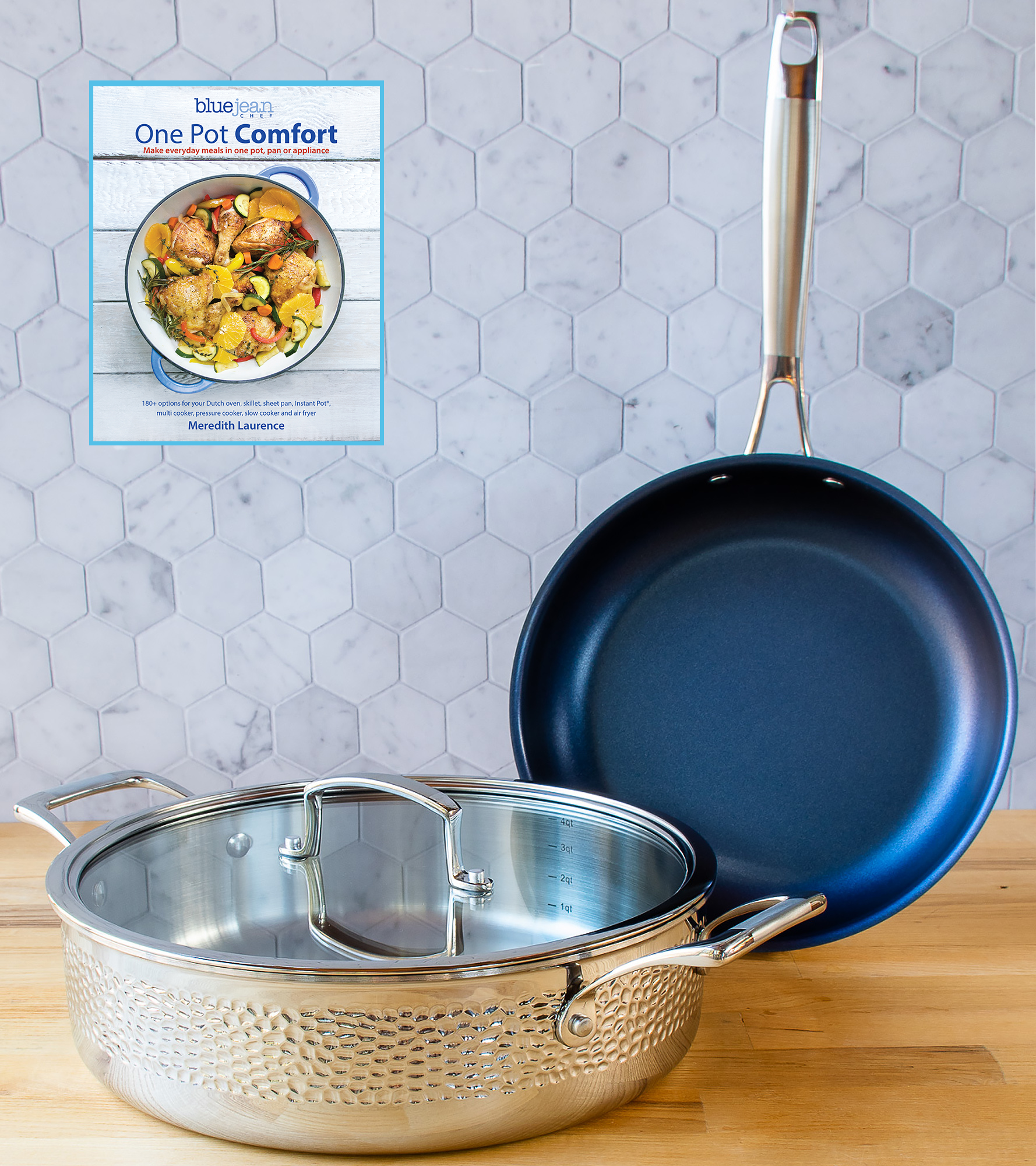 Blue Jean Chef® 3-piece Hammered Clad Cookware Set