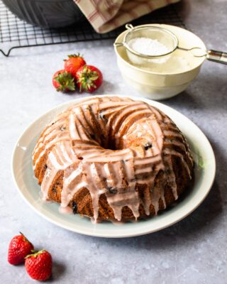Strawberry Pound Cake with Strawberry Lemon Glaze