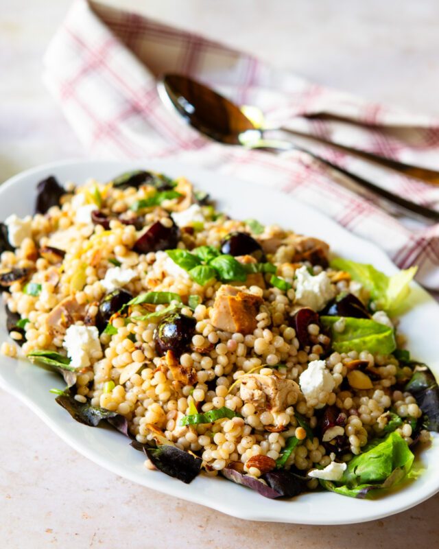 Chicken Couscous with Cherries and Goat Cheese