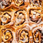 Close up of apple cinnamon rolls.