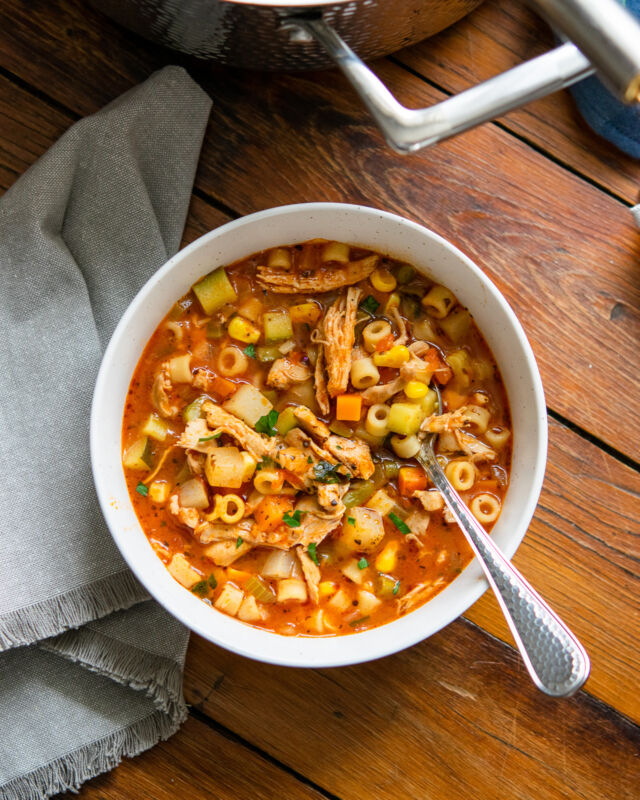 Looking for a comforting, healthy, and hearty meal? This Chicken Vegetable Soup is the perfect bowl of goodness for any season! Packed with tender chicken, fresh vegetables, and delicious broth, it’s wholesome, easy to make, and full of flavor. Plus, it’s a great way to use up leftover chicken or veggies!

#BlueJeanChef #SoupSeason #ChickenSoup #ComfortFood #HealthyEating https://ow.ly/wkCk50UxSqG